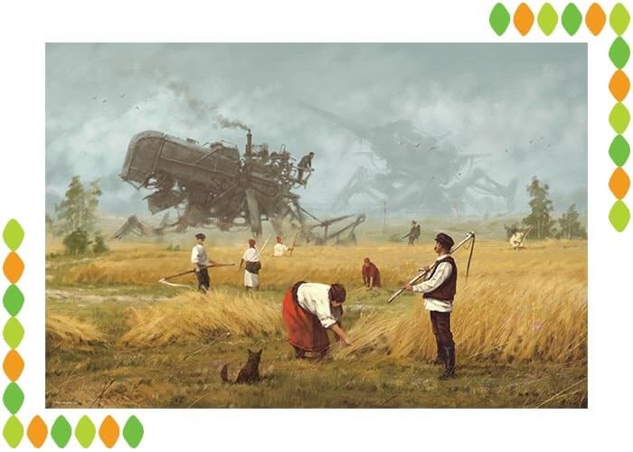 peoplefarmingmechinbackground